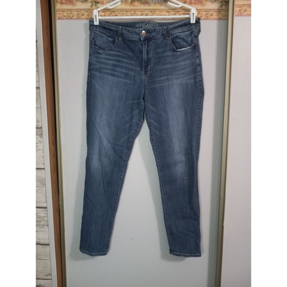 American Eagle 18L Super Stretch Denim Jegging Casual Medium Wash Jeans - Picture 1 of 5